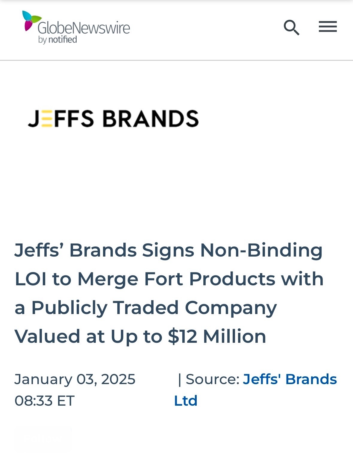 $Jeffs' Brands (JFBR.US)$