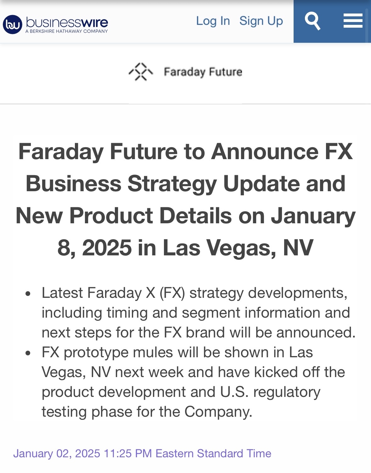 $Faraday Future Intelligent Electric Inc. (FFIE.US)$