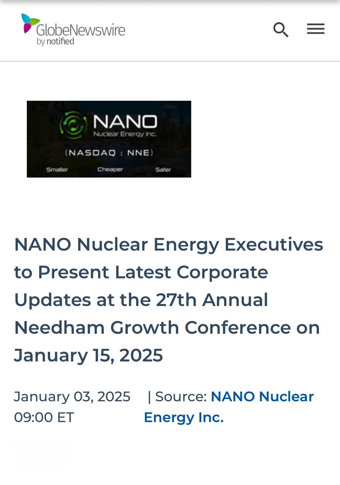 $NANO Nuclear Energy (NNE.US)$