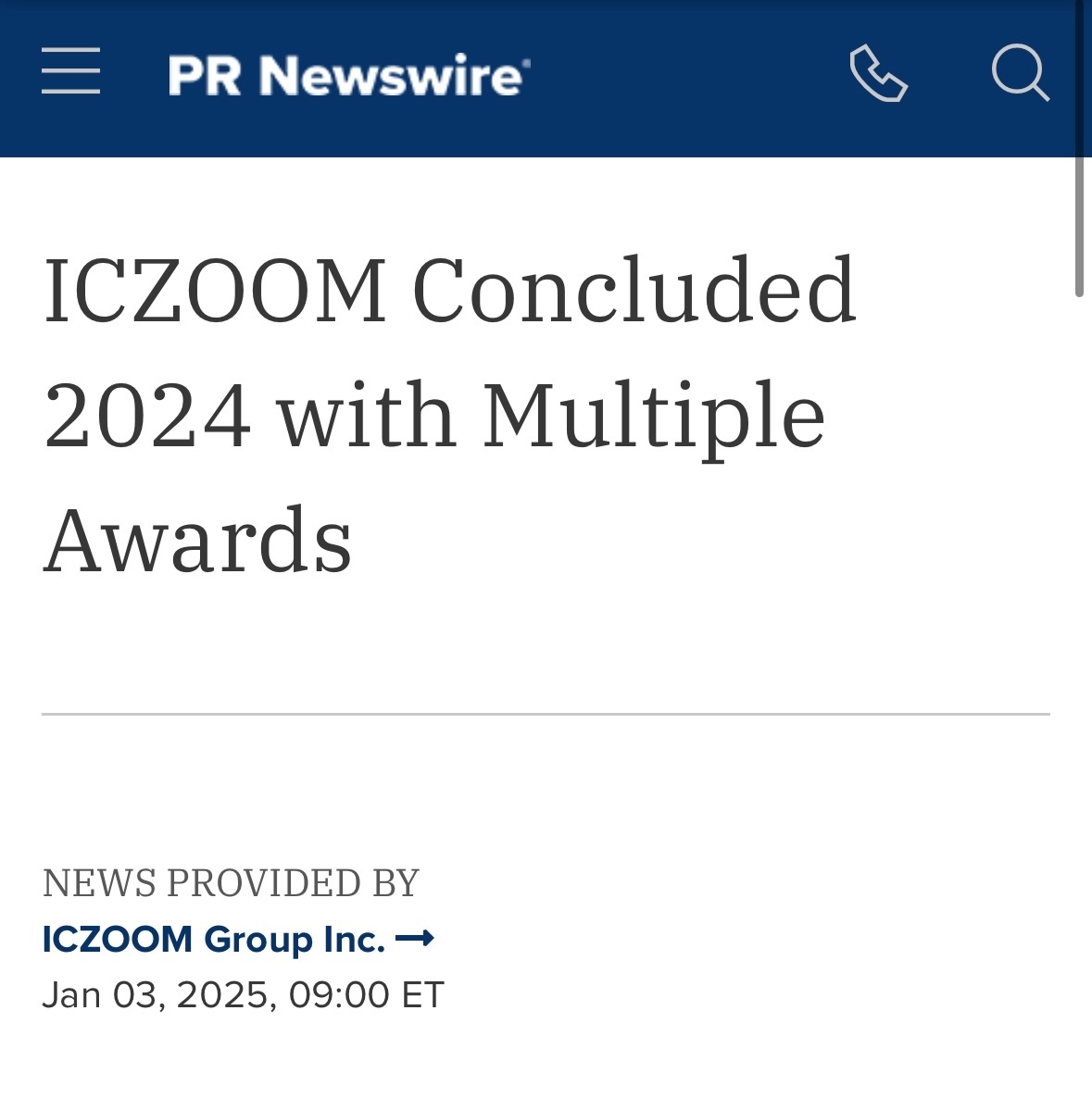 $ICZOOM Group (IZM.US)$