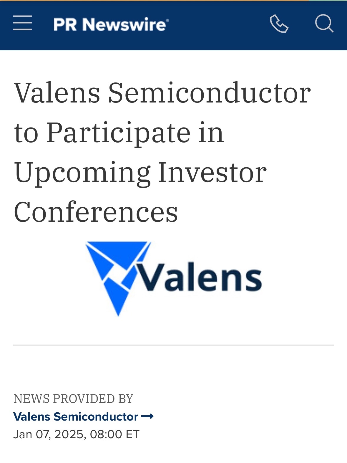 $Valens Semiconductor (VLN.US)$