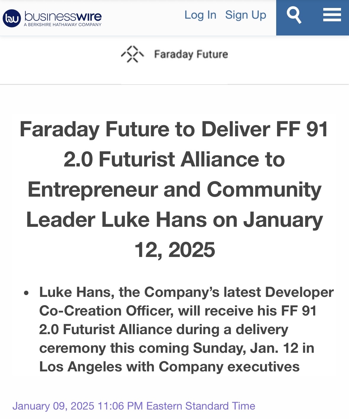 $Faraday Future Intelligent Electric Inc. (FFIE.US)$