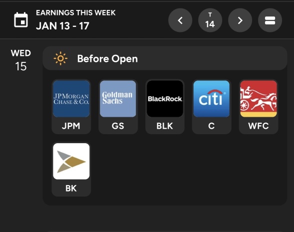 Earnings. 1/15/25