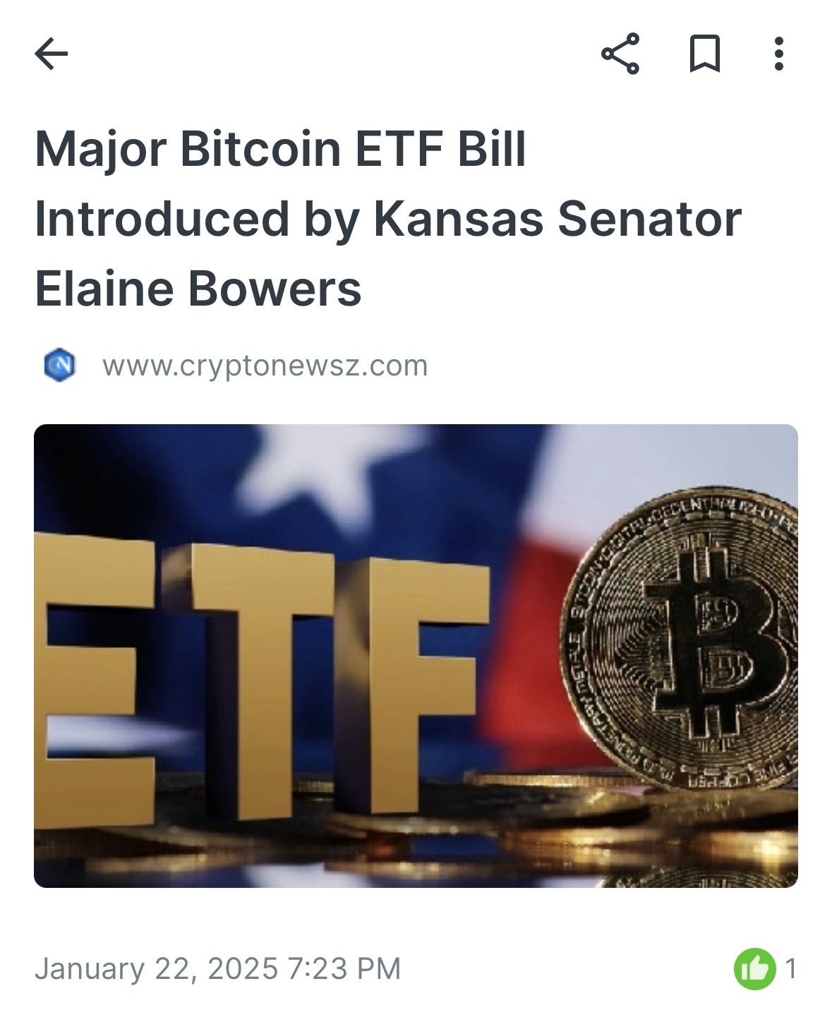 堪萨斯参议员伊莱恩·鲍尔斯提出了重要的比特币ETF法案。 - moomoo 社区