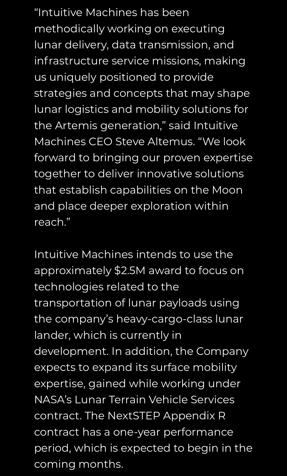 🚨🚨🚨 $LUNR News.