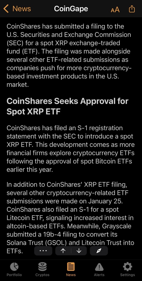 CoinShares Seeks Approval for Spot XRP ETF