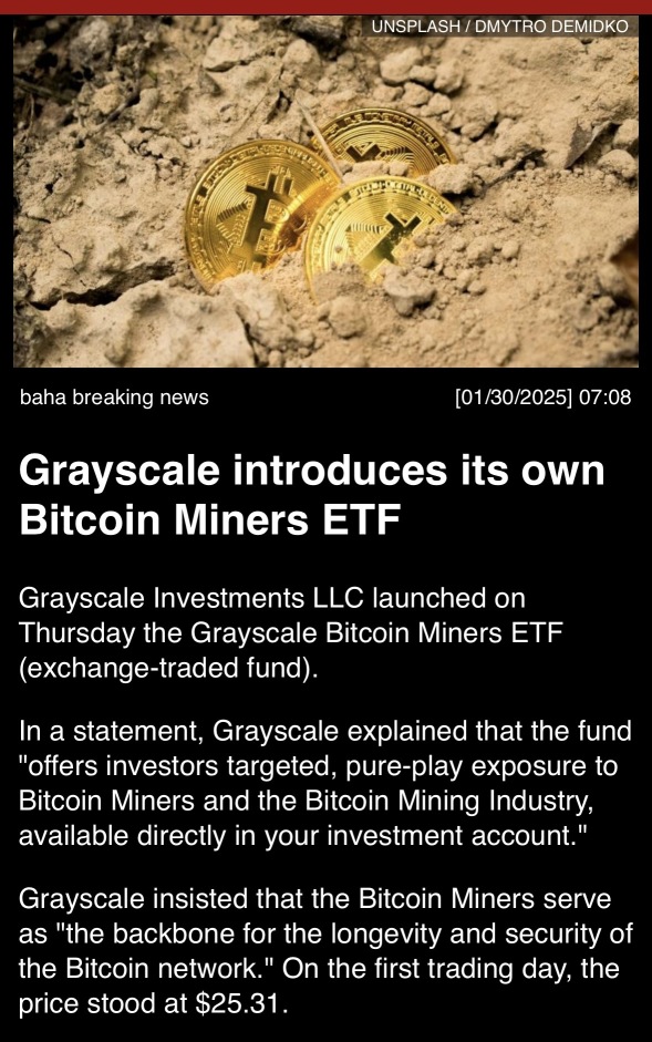 Grayscaleは独自のビットコインマイナーズETFを紹介します