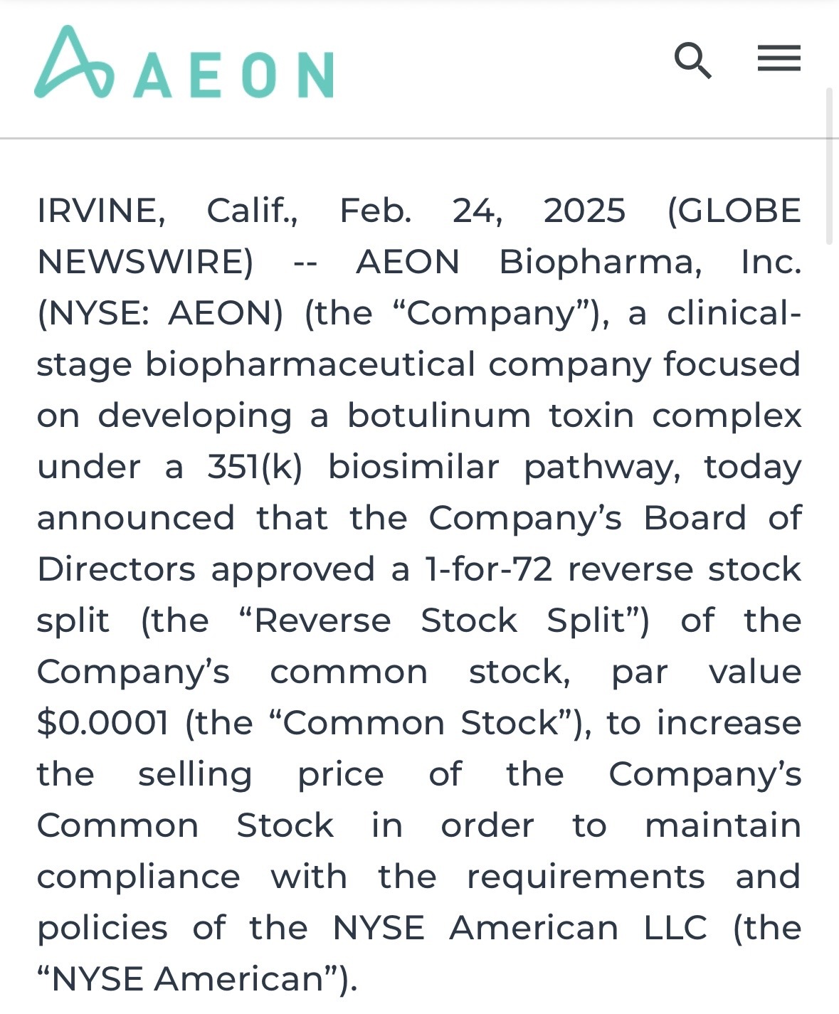 AEON Biopharma (AEON.US)$ - moomoo Community