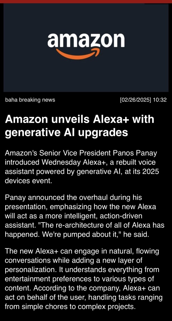 アマゾンドットコムが生成的人工知能のアップグレードを搭載したAlexa+を発表しました。