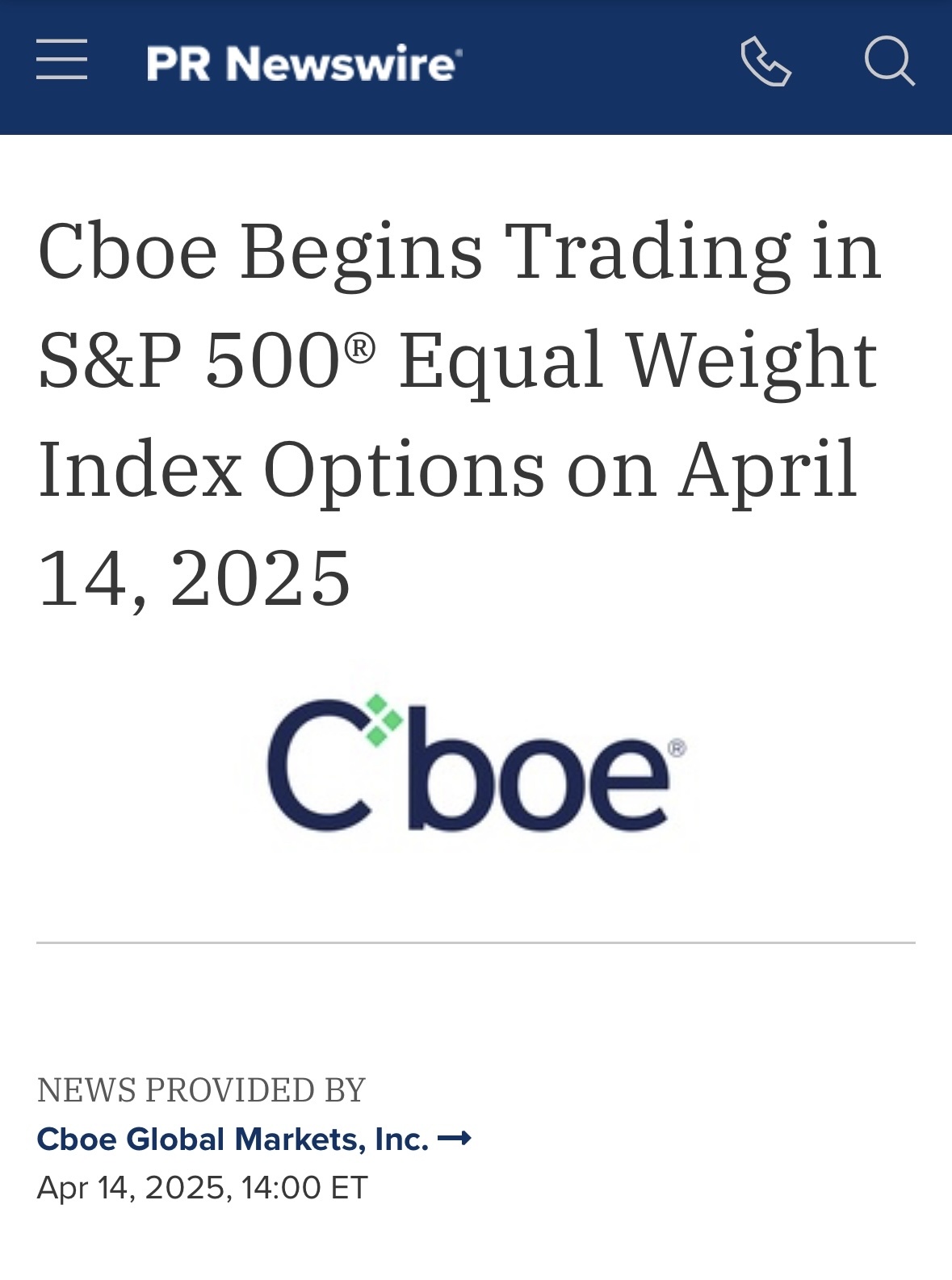 芝加哥期权交易所(CBOE.US)$ - moomoo 社区