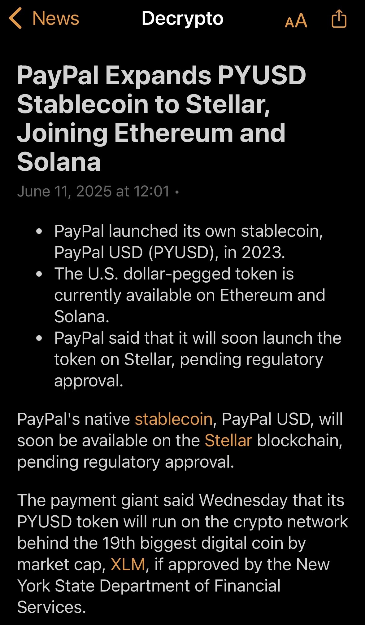 PayPal (PYPL.US)$$恒星幣(XLM.CC)$$以太幣(ETH.CC)$$Solana (SOL.C... - moomoo 社區
