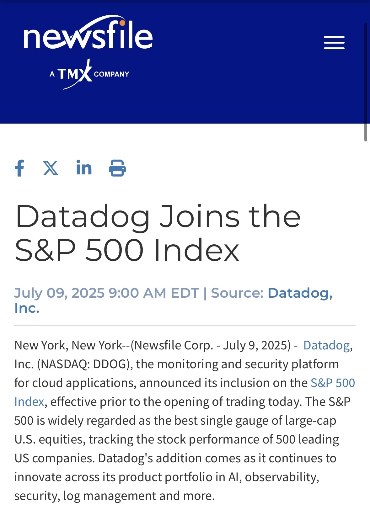 $Datadog (DDOG.US)$$S&P 500 Index (.SPX.US)$