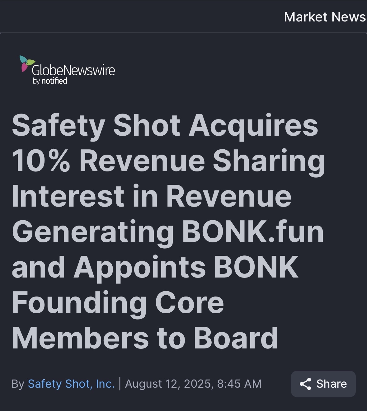 Safety Shot (SHOT.US)$$Bonk (BONK.CC)$ - moomoo Community