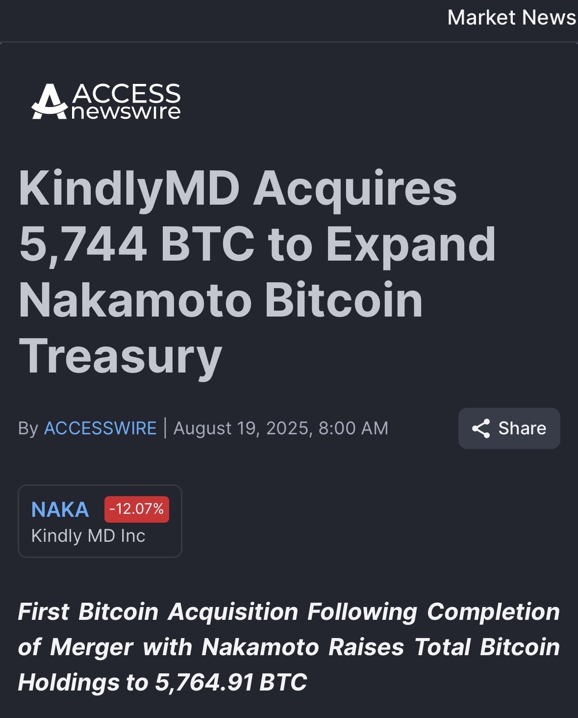 ナカモト (NAKA.US)$$ビットコイン (BTC.CC)$ - moomooコミュニティ