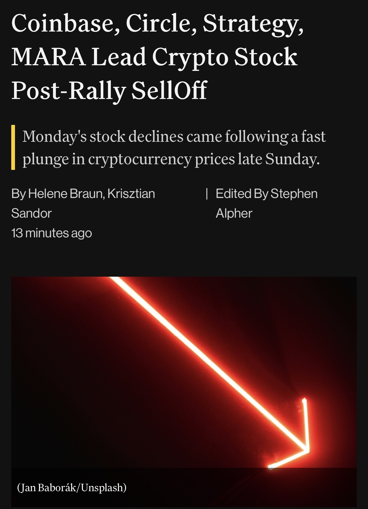 コインベース・グローバル、サークル・インターネット・グループ、ストラテジー、MARAが仮想通貨関連株のラリー後の売りを主... -  moomooコミュニティ