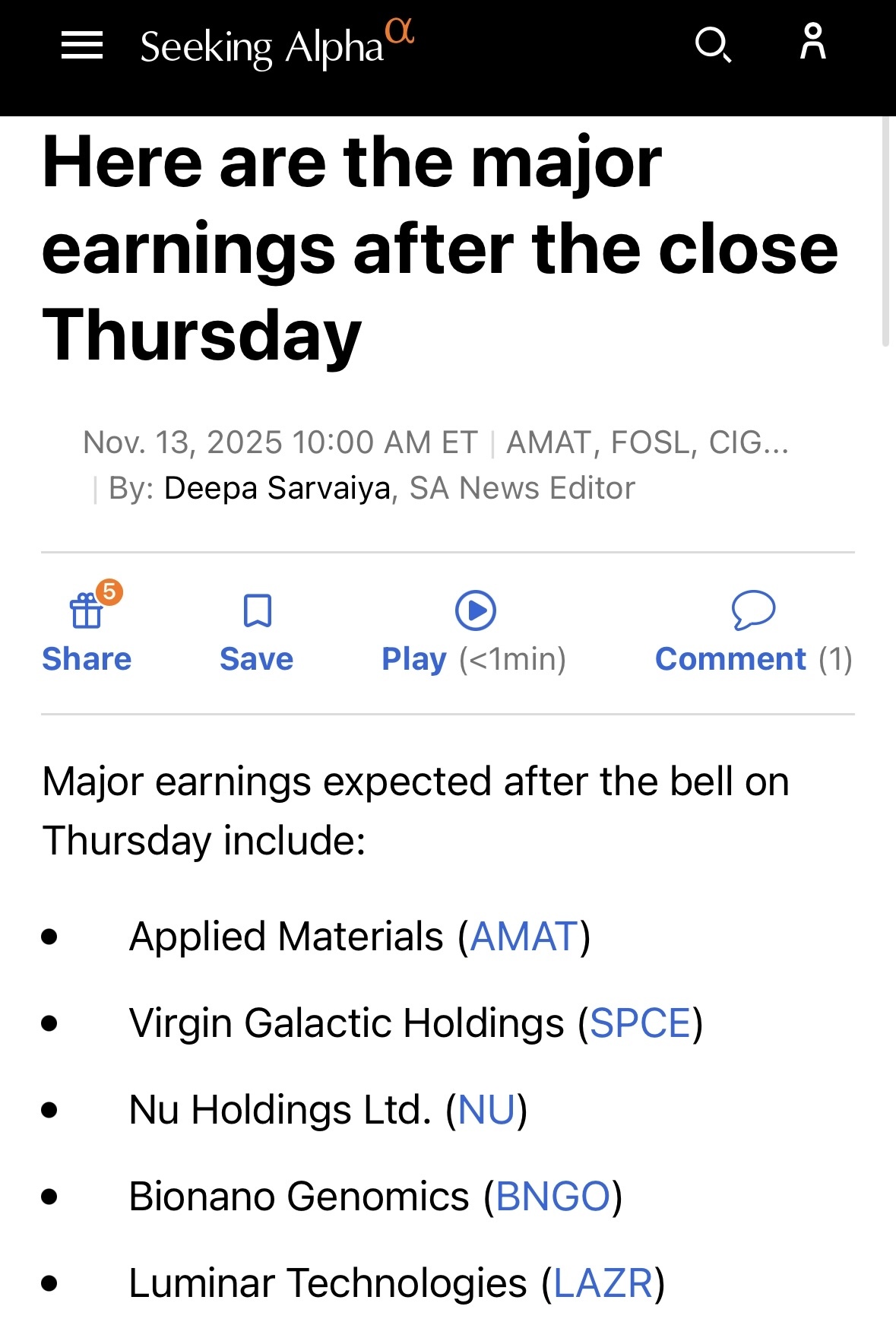 应用材料(AMAT.US)$$维珍银河(SPCE.US)$$Nu Holdings (NU.US)$$BioNan... - moomoo 社区