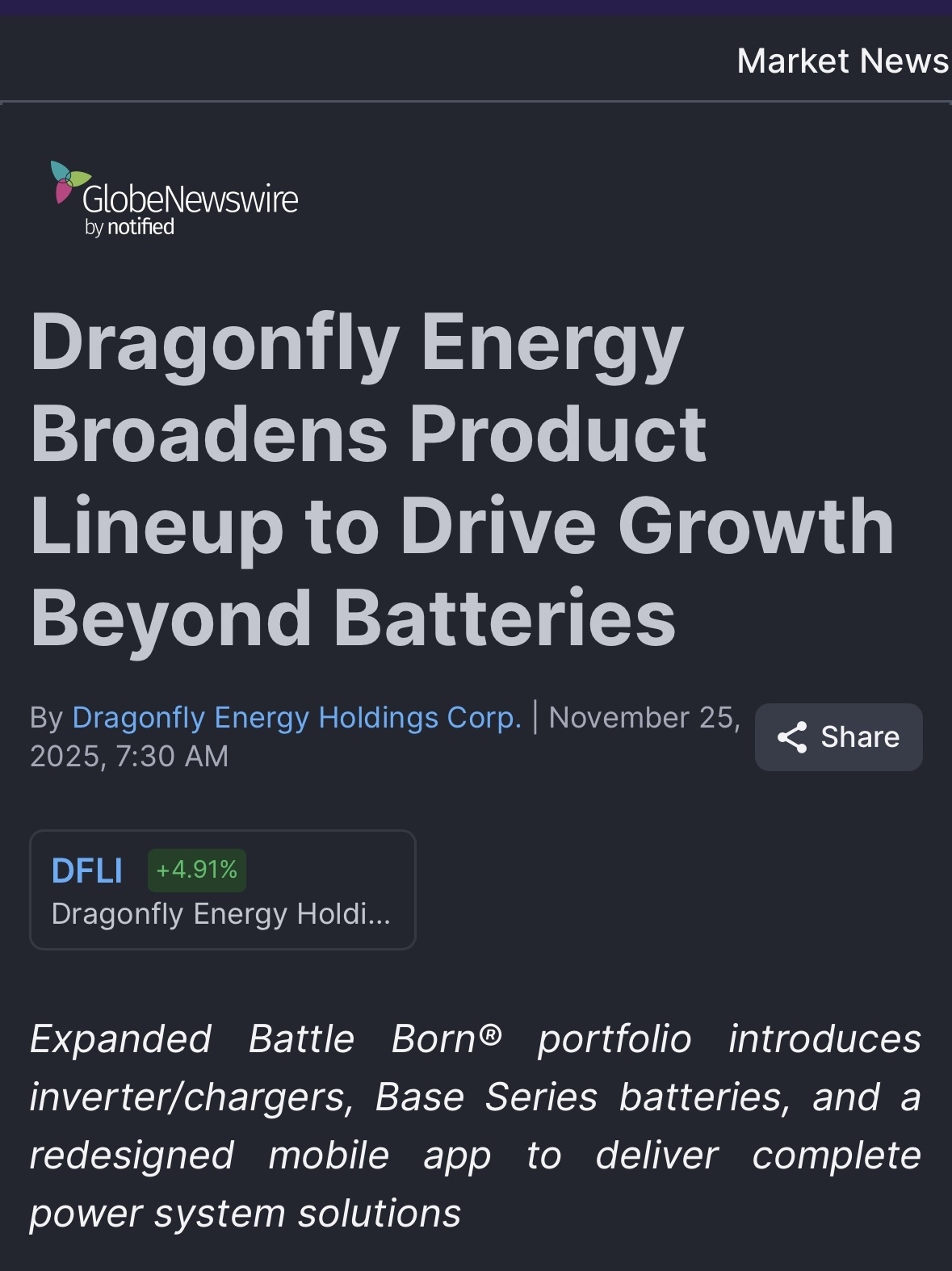 Dragonfly Energy (DFLI.US)$ - moomoo Community