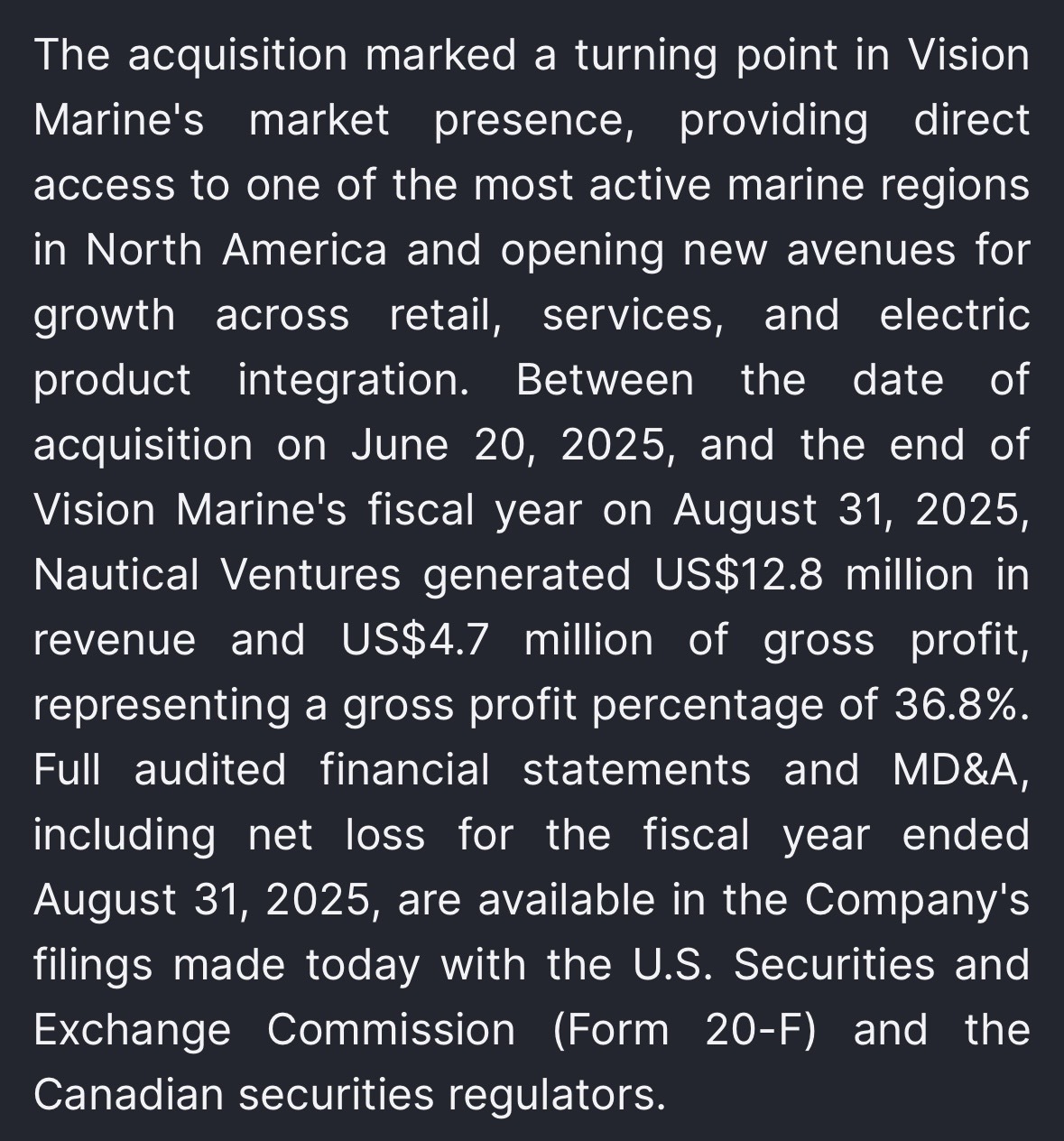 $Vision Marine Technologies (VMAR.US)$