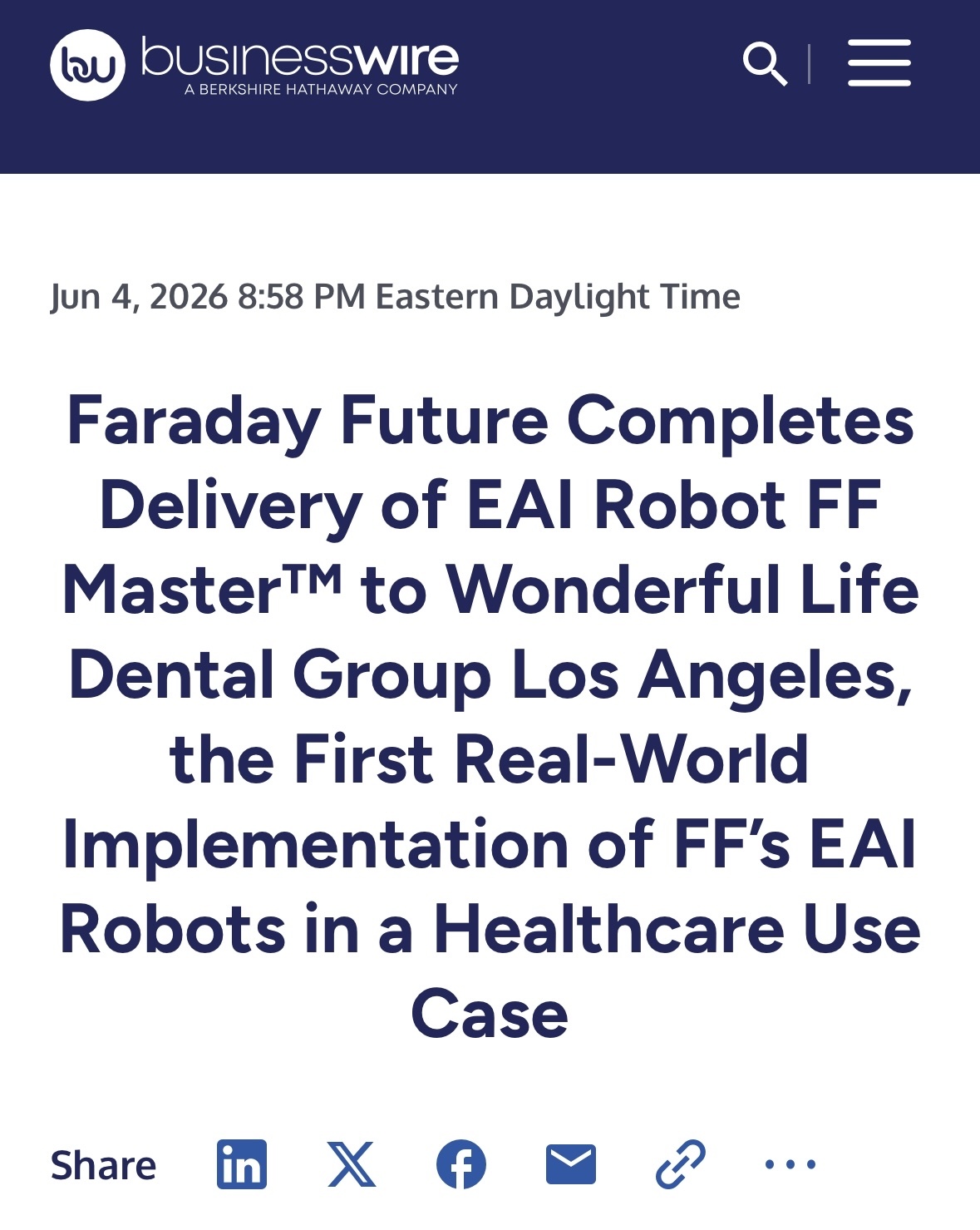 $Faraday Future Intelligent Electric Inc. (FFAI.US)$