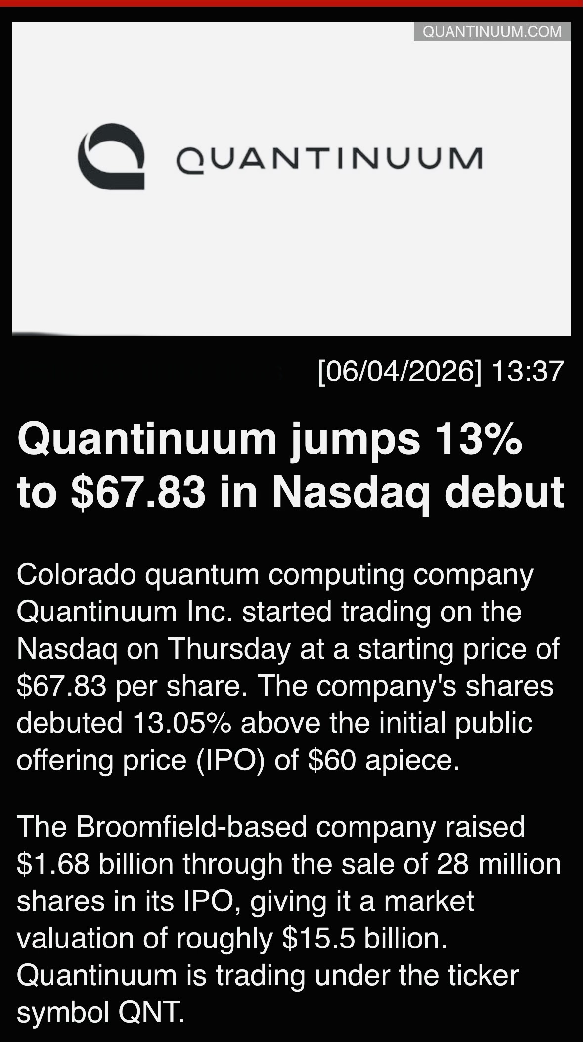 $Quantinuum (QNT.US)$
