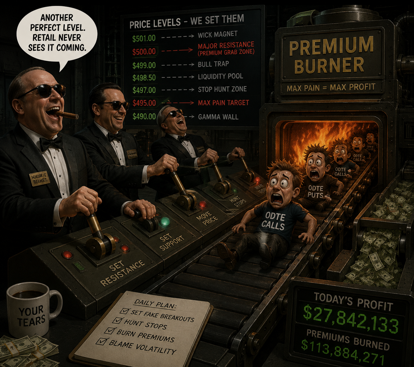 $Invesco QQQ Trust (QQQ.US)$ Burning Premiums makes them rich whiles your options loose it's value every 30 mins that goes by. Don't hold on too long to trades. If you have to come out and join again for a cheaper premium and even at a better strike price. Get out whiles you are up. Unless their is a good volume to support your trade.