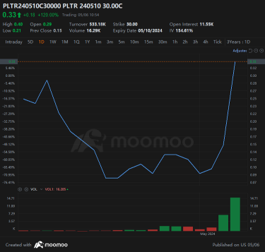 Palantir Sees $30 Calls Soar as Share Price Surges Ahead of Earnings