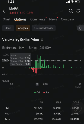 Marathon Digital Sees Heavy Selling of $16 Call Options Ahead of Notes Offering