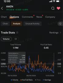 亚马逊、苹果在盈利后期权成交量上超过特斯拉的前三名