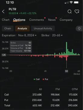 パランティアテクノロジーズのオプション取引の出来高が、利益を上回った後、テスラ、エヌビディアを凌駕します。