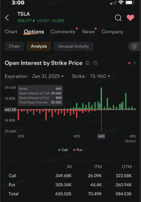 Tesla's $440 Call Options Still Dominate Even Amid Stock Slide: Options Chatter