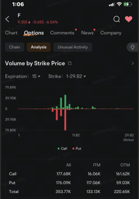 Ford Options Volume Doubles as Shares Dip to Lowest Since 2021: Options Chatter