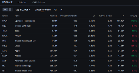 Alibaba Options Volume Doubles Amid Convertible Bonds Offering: Options Chatter