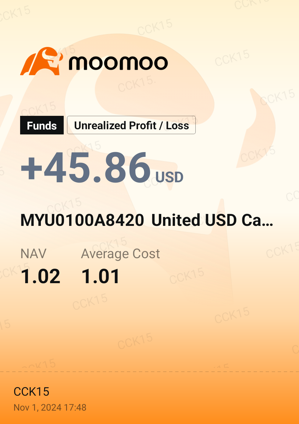 I am earning a good return on my idle USD. Not bad