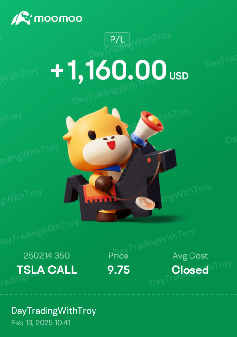 TSLA hit hard today, and I bagged a $1,160 win! 🚀Drop your trades below! Who else made $$ today? 🔥📉 #TradeWithTroy #StockMarketGains