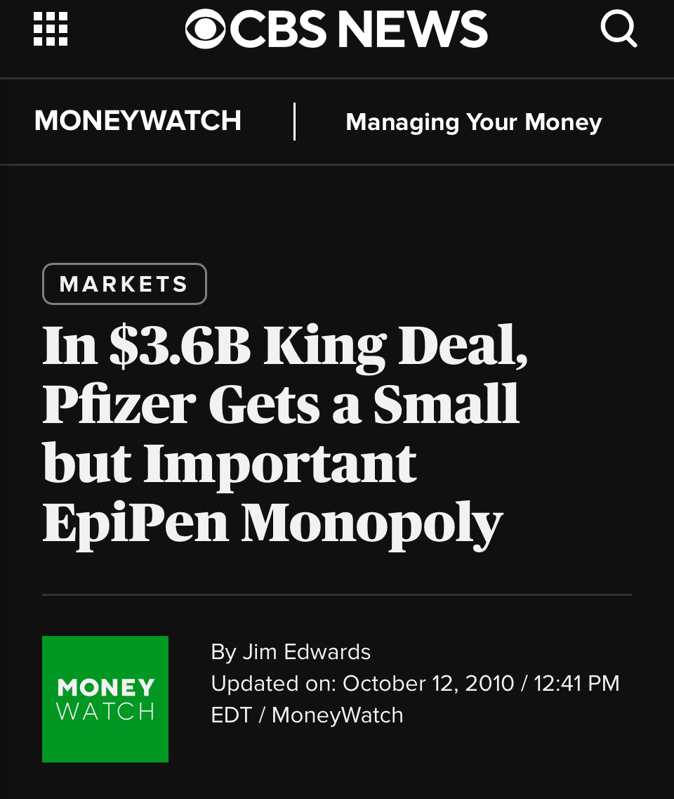 Pfizer monopoly will end…