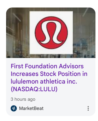 我已大量開多$LULU。14.5倍的市盈率，淨現金資產負債表，長期資本回報率非常高，管理層在當前價格大量回購股票。目標價300