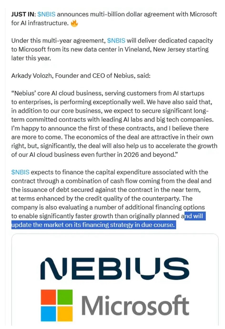 NBIS:好買還是再見⁉️🤔 與微軟的十億美元交易