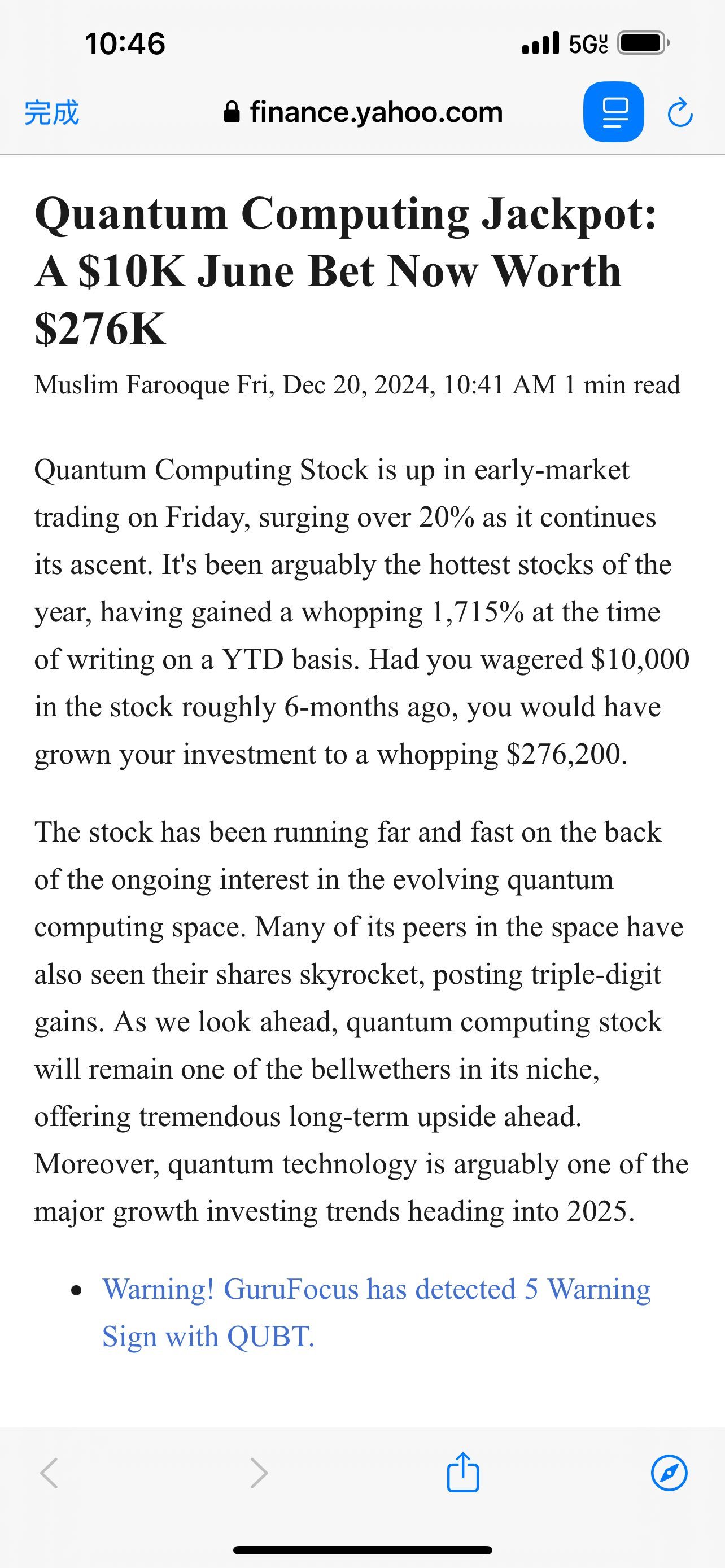 $Quantum Computing (QUBT.US)$