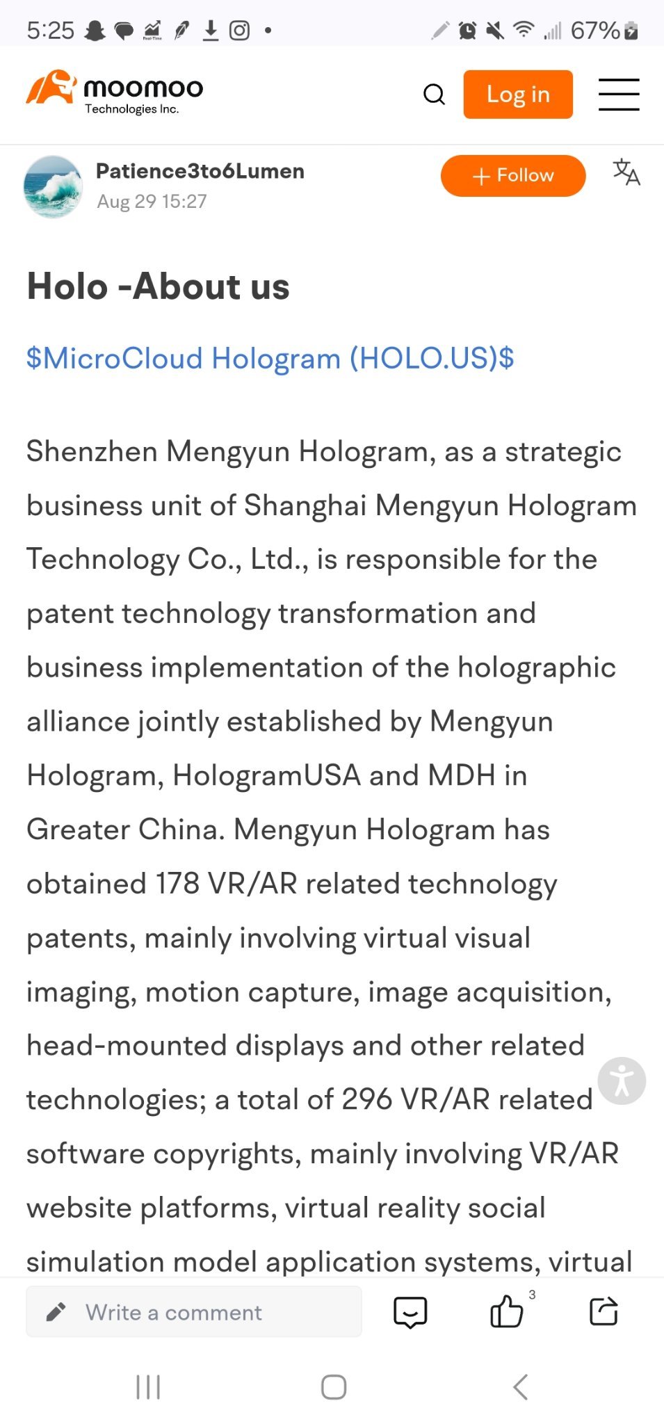 $MicroCloud Hologram (HOLO.US)$ big news dont sleep. to the moon today.