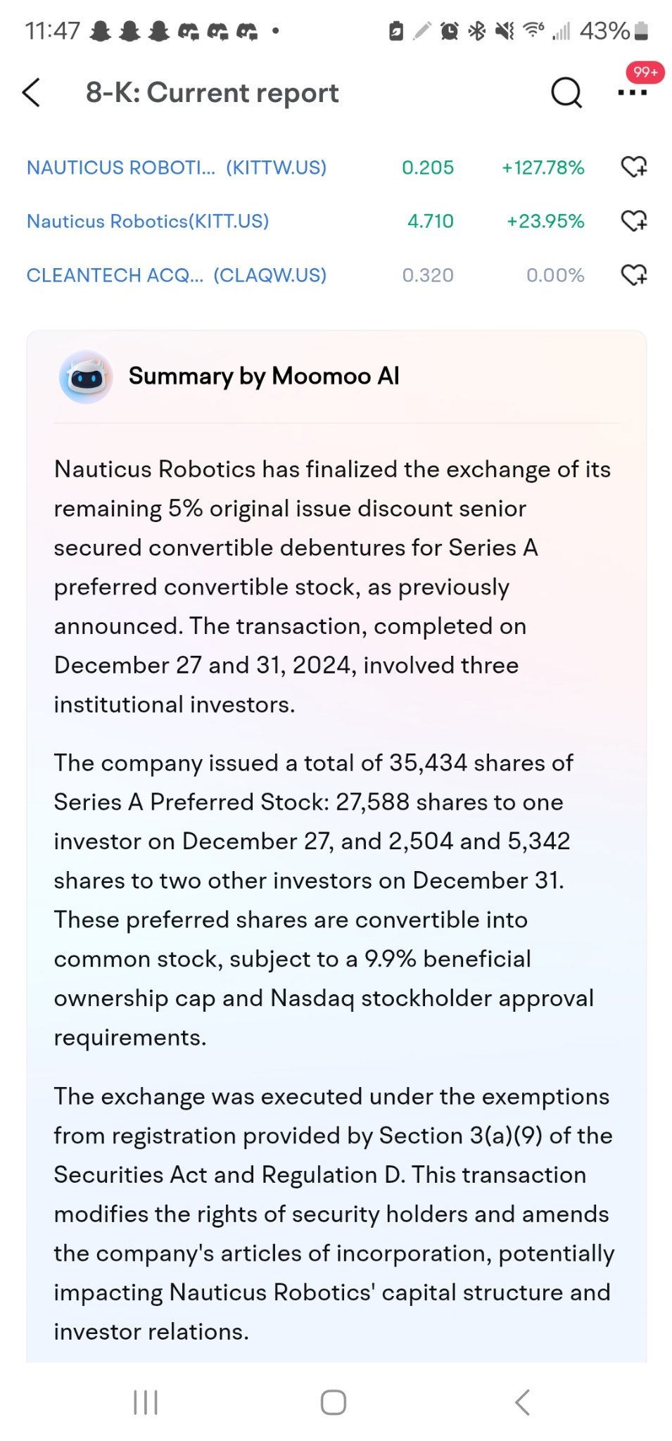 $Nauticus Robotics (KITT.US)$ 现在完成更新!!