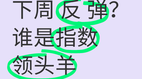 大盤反彈在即？誰是指數領頭羊