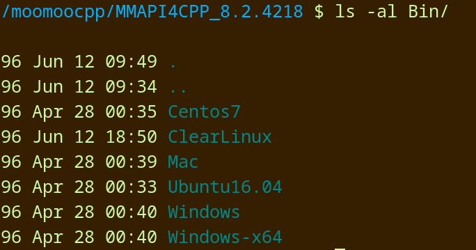 MMAPI4CPP 配備了 Centos 7 和聯邦圖 16.04 的 BIN 文件; 我構建了 ClearLinux 操作系統的二進制 CPPAPI