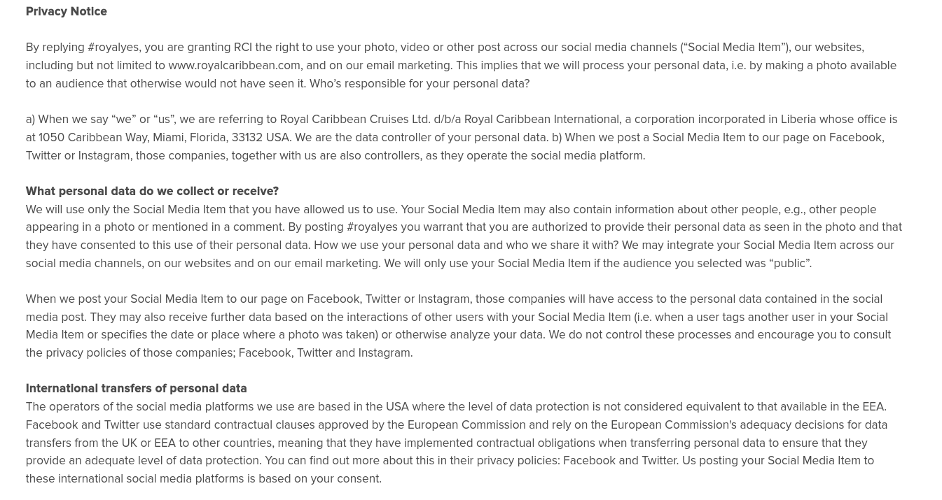 RCL wants to play you for a fool and needs to explot loopholes in international data privacy laws