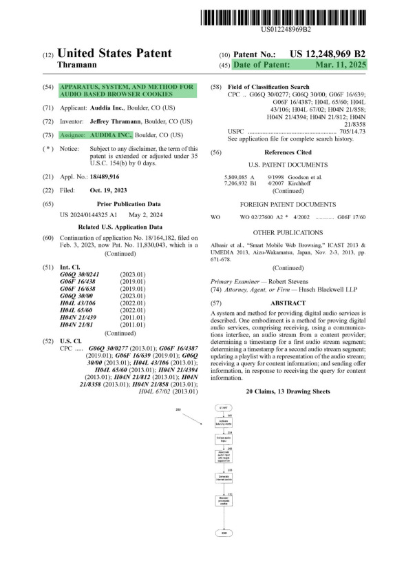 $AUUD 今日获得专利，技术指标也在为反转做好准备。