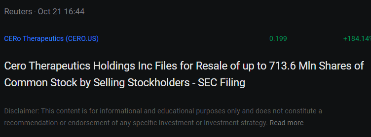 $CERo Therapeutics (CERO.US)$ 他们仍然可以在摘牌时增加7亿股吗？BBBY、BOXD和其他股票发生了什么？我真的想知道这值不值.2380或.0238