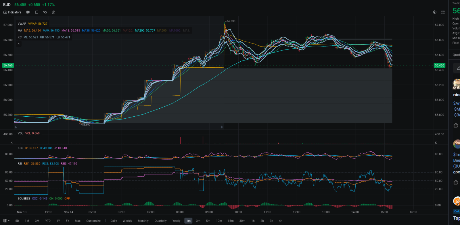 $Anheuser-Busch Inbev (BUD.US)$ Check out this Support