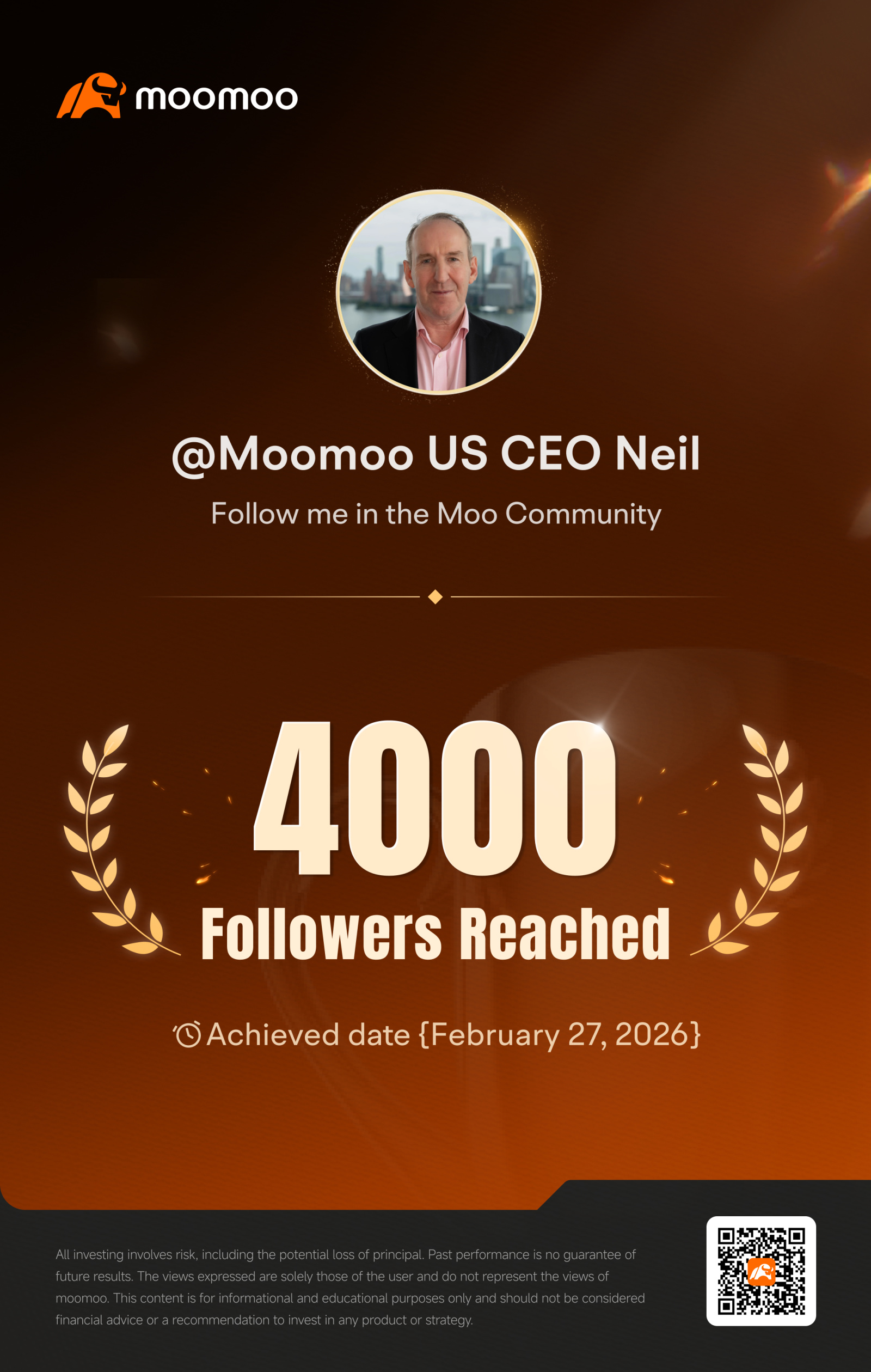 I just hit 4,000 followers! 🎉 To every Mooer here: Thank you. This isn't just a number; it's a community of 4,000 investors, learners, and market enthusiasts. As the CEO of Moomoo US, my goal isn't just to oversee operations, but to ensure we are delivering real value to you. I want this account to be a resource you actually use. So, I’m asking you to help steer the ship. My team and I are planning new content series, ...