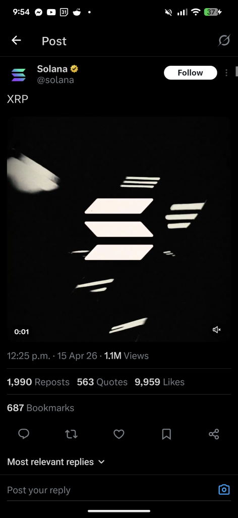 Solana posting about XRP 🤔