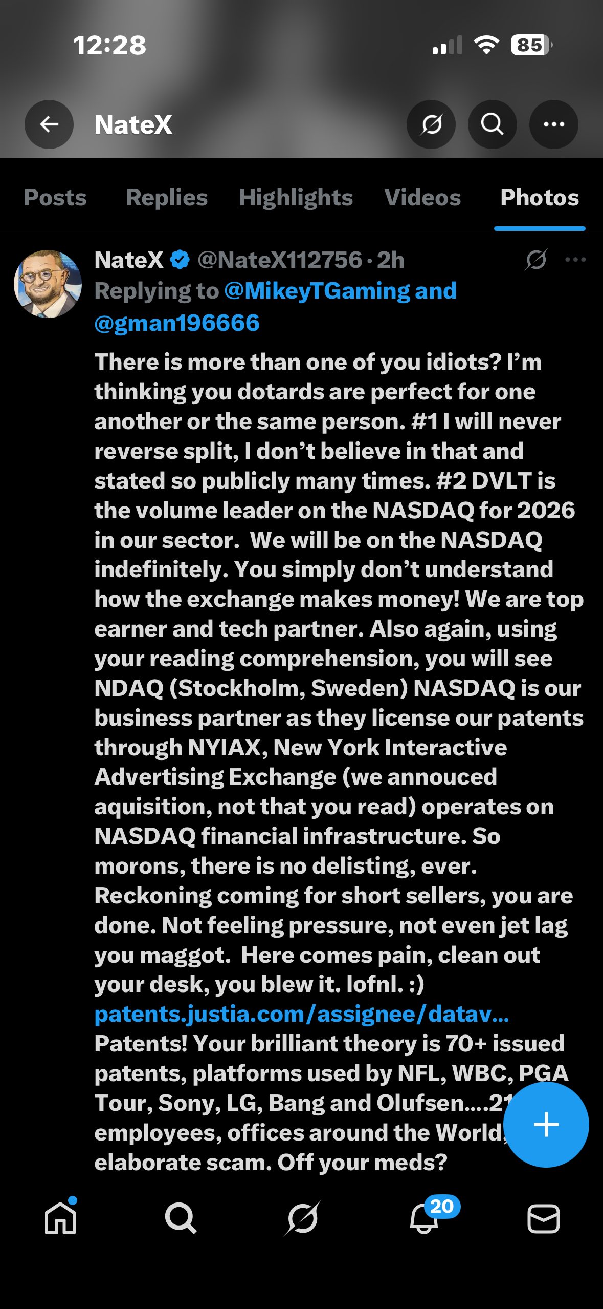 就是这个团队DVLT!Nate自信地表示他永远不会(RS)!! 反向拆股!