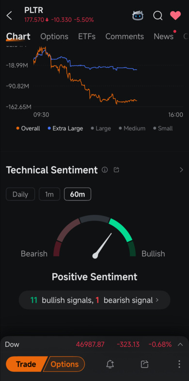 今天PLTR的下跌并非由机构抛售引起